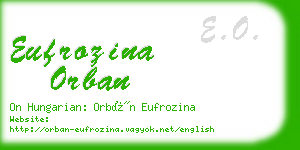 eufrozina orban business card
